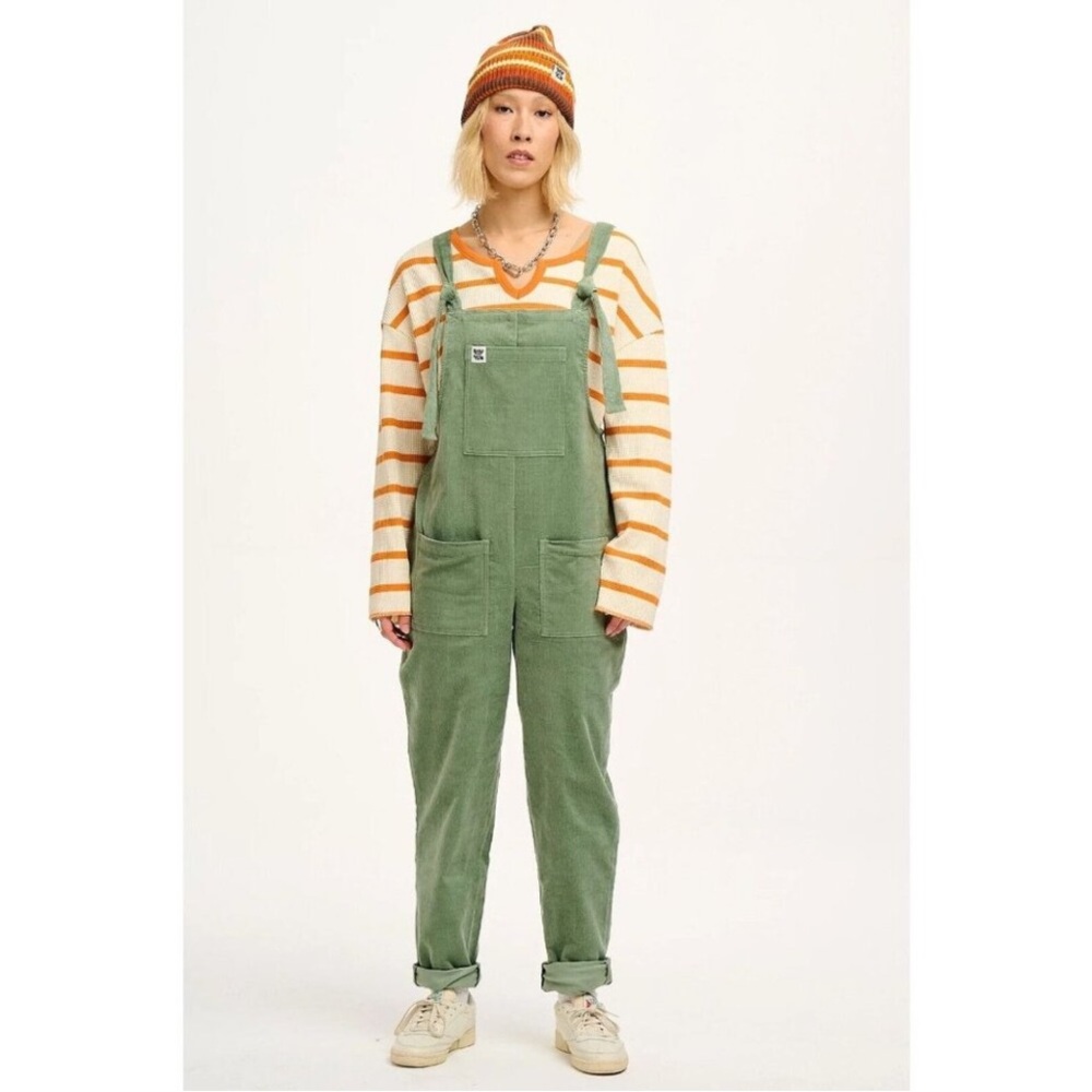 Lucy & Yak Original Organic Corduroy Dungarees Sage Green Sz4 Gorpcore Oversized